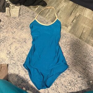 Yumiko Blue and Cream Leotard